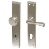 Schutzbeschlag Modell "Hartberg", Messing vernickelt matt gebürstet Schutzbeschlag Modell "Hartberg", Messing vernickelt matt gebürstet